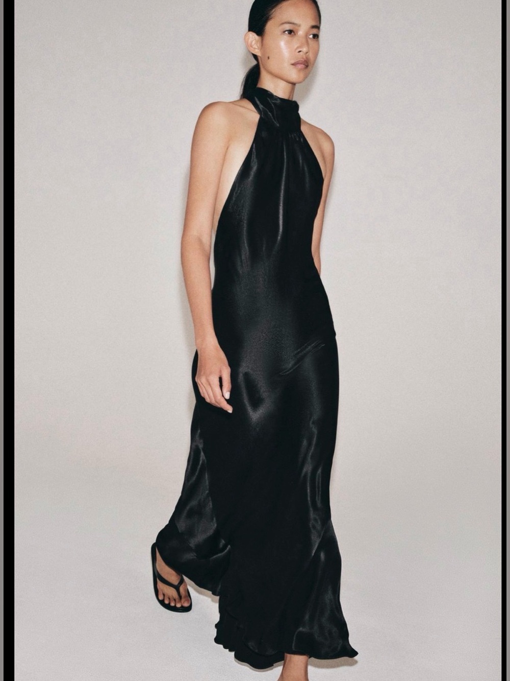 🔥🔥Zara Black Halter Satin Maxi Dress - Women